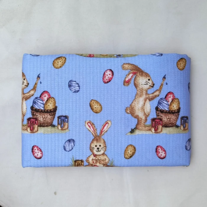 Napron decorativ pentru masa Best Cotton - Paste, 55x180 cm, 100% bumbac, tesatura gofrata, bleu 1 - imagine 2