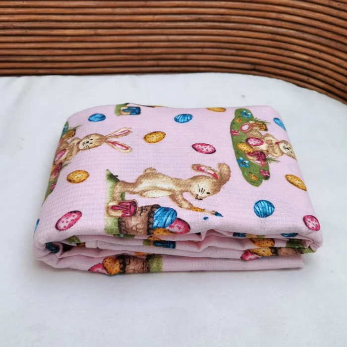 Napron decorativ pentru masa Best Cotton - Paste, 46x160 cm, 100% bumbac, tesatura gofrata, roz 1 - imagine 4