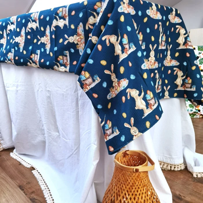 Fata de masa Best Cotton - Paste, 160x160 cm, 100% bumbac, tesatura gofrata, aquamarine 1 - imagine 2