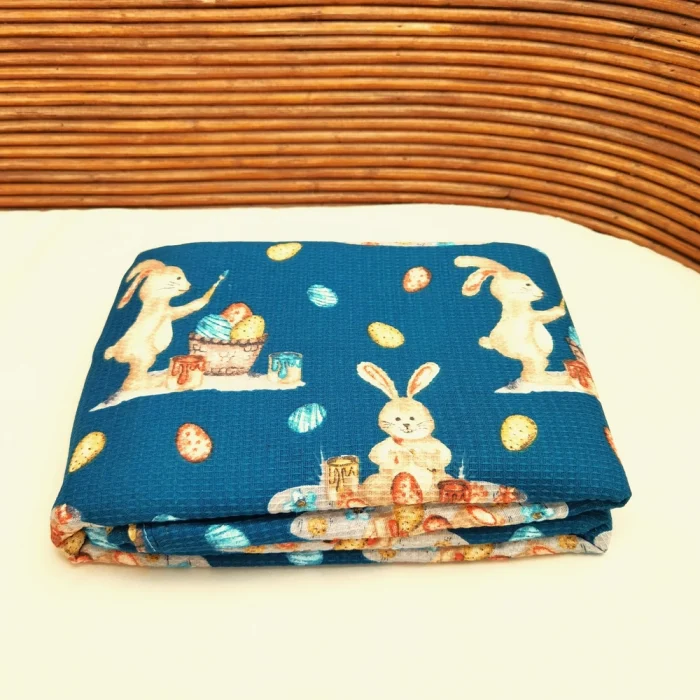 Napron decorativ pentru masa Best Cotton - Paste, 55x180 cm, 100% bumbac, tesatura gofrata, aquamarine 1 - imagine 4