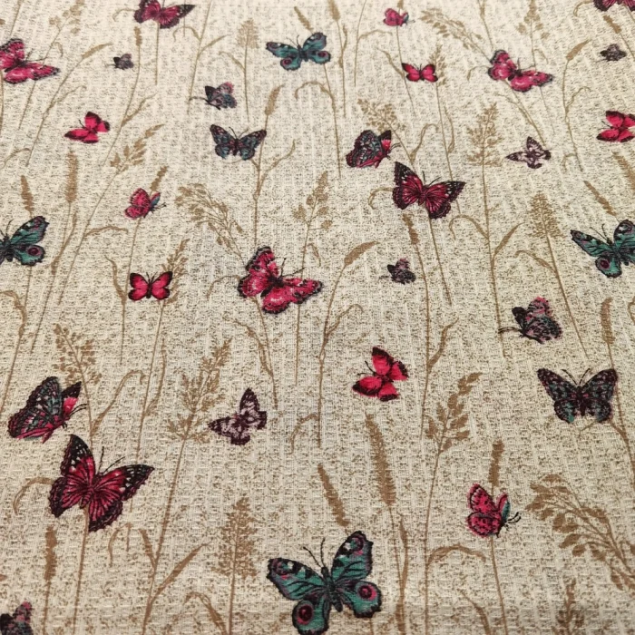 Fata de masa Best Cotton - Paste, 160x160 cm, 100% bumbac, tesatura gofrata, fluturi fuxia - imagine 5