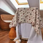 Fata de masa Best Cotton - Paste, 160x160 cm, 100% bumbac, tesatura gofrata, fluturi fuxia - imagine 2