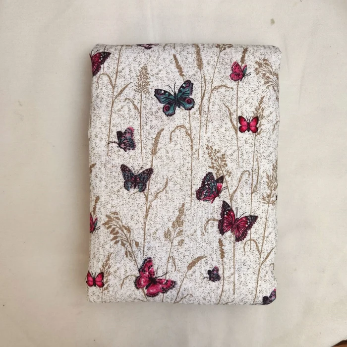 Fata de masa Best Cotton - Paste, 160x160 cm, 100% bumbac, tesatura gofrata, fluturi fuxia - imagine 3