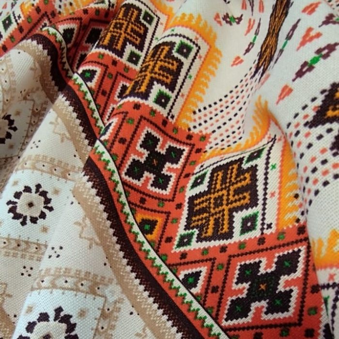 Fata de masa Best Cotton- Rustic, 100% bumbac, cu motive traditionale, T25 - imagine 3