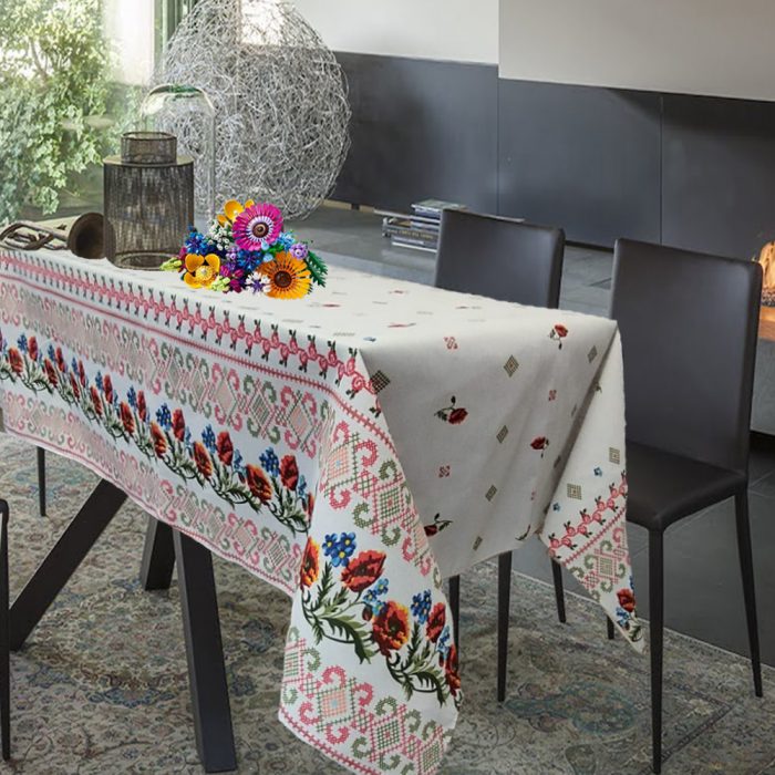 Fata de masa Best Cotton- Rustic, 100% bumbac, cu motive traditionale, T28 - imagine 2