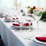 Fata de masa Best Cotton - 150x240 cm, Damasc Saten DeLux, 100% bumbac, alb - imagine 3