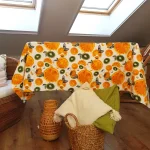 Fata de masa Best Cotton Exotic - 100% bumbac, creton, decor portocale si kiwi - imagine 3