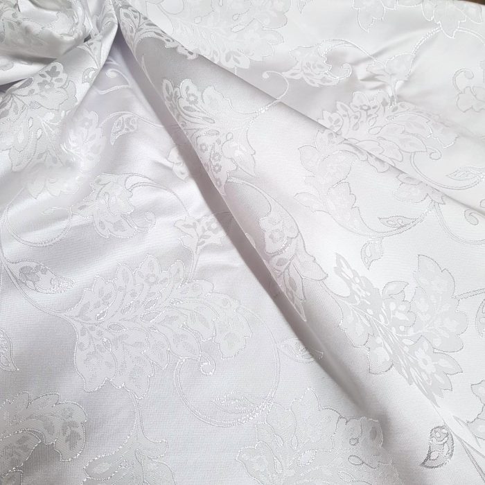 Fata de masa Best Cotton - Jacquard sedef, decor oriental, alb - 4 - imagine 3