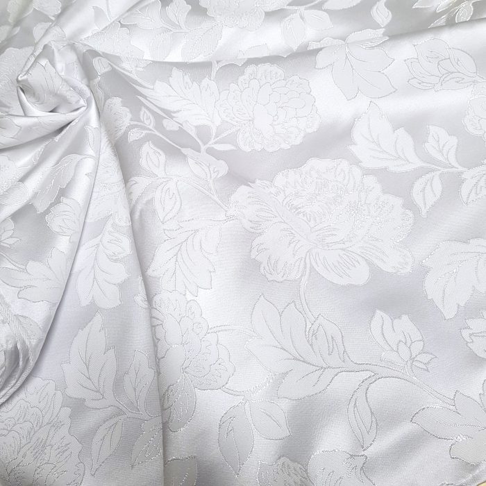Fata de masa Best Cotton - Jacquard sedef, decor oriental, alb - 3 - imagine 2