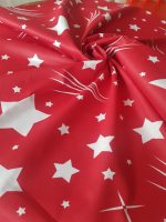 Fata de masa Best Cotton Stars - 100x150 cm, 100% bumbac , rosie cu motive de Craciun - imagine 2