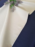 Fata de masa albastra cu napron gri uni Best Cotton Winter - creton, 180x220 cm + 45x180 cm, 100% bumbac - imagine 2