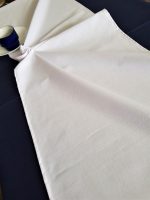 Fata de masa albastra cu napron alb uni Best Cotton Winter - creton, 180x220 cm + 45x180 cm, 100% bumbac