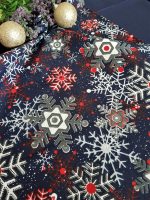 Fata de masa albastra cu napron albastru Best Cotton Winter 28 - creton, 180x220 cm + 45x180 cm, 100% bumbac - imagine 3