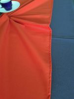 Fata de masa albastra cu napron rosu uni Best Cotton Winter - creton, 180x220 cm + 45x180 cm, 100% bumbac - imagine 3