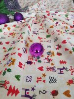 Fata de masa Best Cotton Winter 03 - 180x220 cm, 100% bumbac , crem cu motive de Craciun - imagine 3