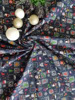 Fata de masa Best Cotton Winter 05 - 180x220 cm, 100% bumbac , albastru cu motive de Craciun - imagine 2