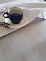 Fata de masa gri cu napron alb uni Best Cotton Winter 20 - creton, 180x220 cm + 45x180 cm, 100% bumbac - imagine 4