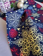 Napron Best Cotton Winter 06 - 45x180 cm, 100% bumbac , albastru cu motive de Craciun - imagine 5