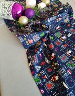Napron Best Cotton Winter 05 - 45x180 cm, 100% bumbac , albastru cu motive de Craciun - imagine 2