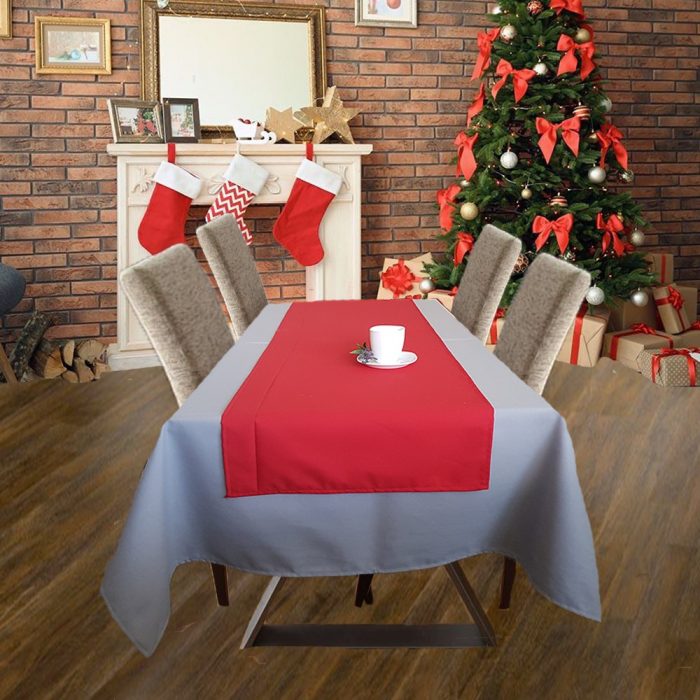 Napron uni pentru masa Best Cotton - 45x180 cm, creton, 100% bumbac , rosu - imagine 4