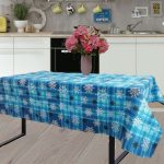 Fata de masa Best Cotton Snow - 160x220 cm, 100% bumbac , albastru cu motive de Craciun - imagine 4