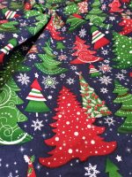 Fata de masa Best Cotton Winter 16 - 180x220 cm, 100% bumbac , albastru cu motive de Craciun - imagine 2