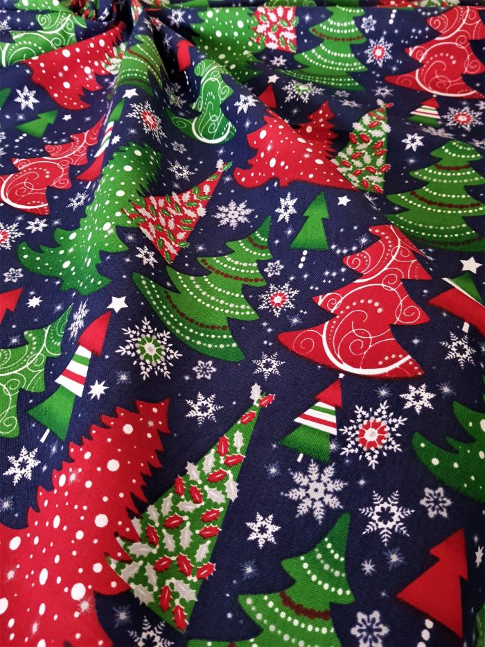 Fata de masa Best Cotton Winter 16 - 180x220 cm, 100% bumbac , albastru cu motive de Craciun - imagine 3