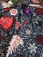 Fata de masa Best Cotton Winter 07 - 180x220 cm, 100% bumbac , albastru cu motive de Craciun - imagine 2