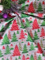 Fata de masa Best Cotton Winter 15 - 180x220 cm, 100% bumbac , gri cu motive de Craciun - imagine 2