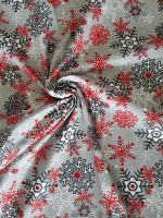 Fata de masa Best Cotton Winter 10 - 180x220 cm, 100% bumbac , gri cu motive de Craciun - imagine 2