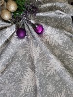 Fata de masa Best Cotton Winter 11 - 180x220 cm, 100% bumbac , gri cu motive de Craciun - imagine 3