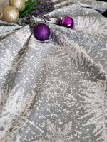 Fata de masa Best Cotton Winter 11 - 180x220 cm, 100% bumbac , gri cu motive de Craciun - imagine 4