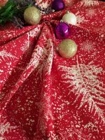 Fata de masa Best Cotton Winter 14 - 180x220 cm, 100% bumbac , rosie cu motive de Craciun - imagine 2