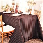 Fata de masa Best Cotton - 150x240 cm, damasc saten cu dungi de 1 cm, 100% Bumbac, gri antracit