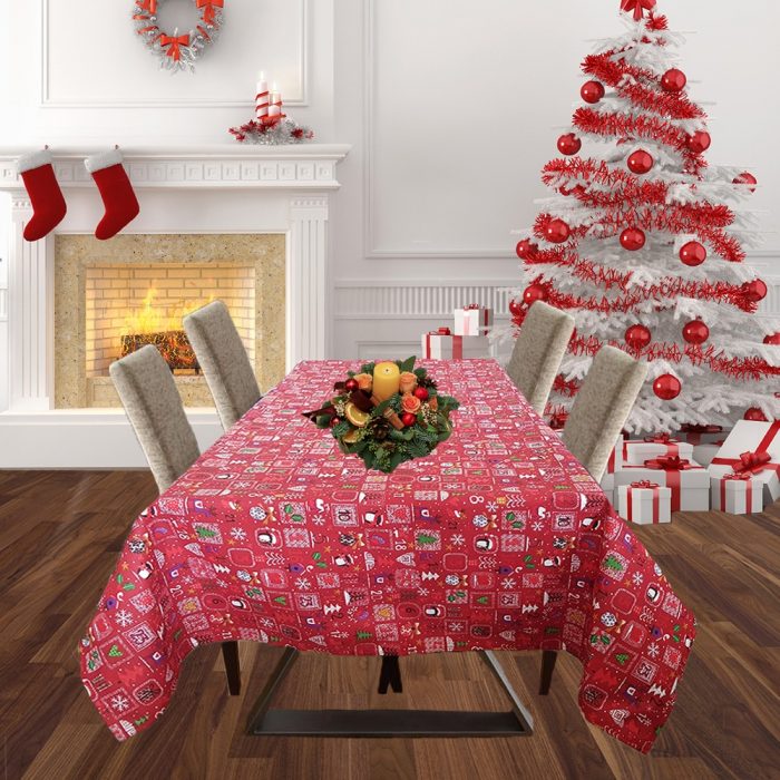 Fata de masa Best Cotton decor Craciun, 100% Bumbac, 150x220 cm, 10 - imagine 2
