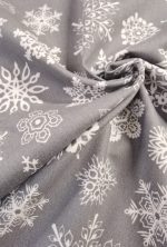 Fata de masa Best Cotton Winter 34 - 180x220 cm, 100% bumbac , gri cu motive de Craciun - imagine 2