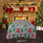 Fata de masa Best Cotton Winter 15 - 180x220 cm, 100% bumbac , gri cu motive de Craciun