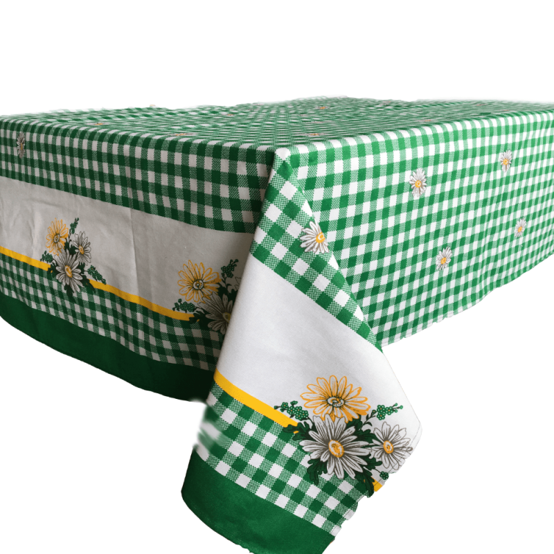 engros-fata de masa picnic rustic bumbac patratele alb verde