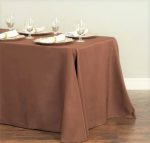 Fata de masa Best Cotton - 180x300 cm, Damasc Saten DeLux, 100% bumbac, ciocolata