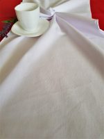 Fata de masa rosie cu napron alb uni Best Cotton Winter 10 - creton, 180x220 cm + 45x180 cm, 100% bumbac - imagine 3