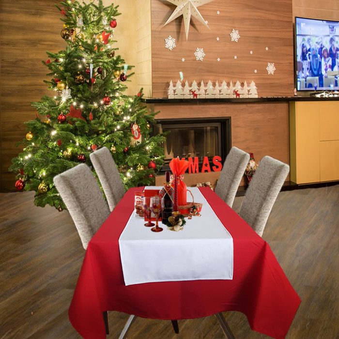 Napron uni pentru masa Best Cotton - 45x180 cm, creton, 100% bumbac , alb - imagine 5