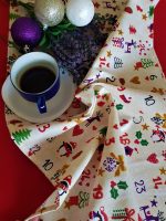 Fata de masa rosie cu napron rosu Best Cotton Winter 16 - creton, 180x220 cm + 45x180 cm, 100% bumbac - imagine 6