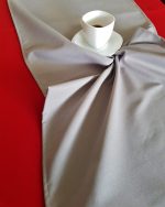 Fata de masa rosie cu napron gri uni Best Cotton Winter 15 - creton, 180x220 cm + 45x180 cm, 100% bumbac - imagine 4