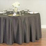 Fata de masa Best Cotton - rotunda cu diametrul 240 cm, Damasc Saten DeLux, 100% bumbac, gri taupe - imagine 3