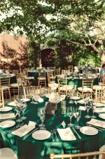 Fata de masa Best Cotton - rotunda cu diametrul 240 cm, Damasc Saten DeLux, 100% bumbac, verde smarald - imagine 3