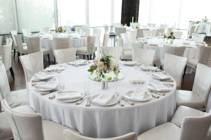 engros-fata de masa rotunda percale damasc alba bumbac hotel restaurant3