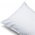 Set 2 Fete de perna Best Cotton Hotel - 100% bumbac, Damasc Saten cu latime dungi 0,5 cm, alb - imagine 3