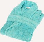 Halat de baie cu guler Best Cotton - 100% bumbac, 450g/mp, culoare aqua - imagine 2