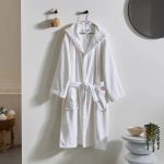 Halat de baie cu gluga, unisex, Best Cotton Hotel- prosop, 100% bumbac, alb,