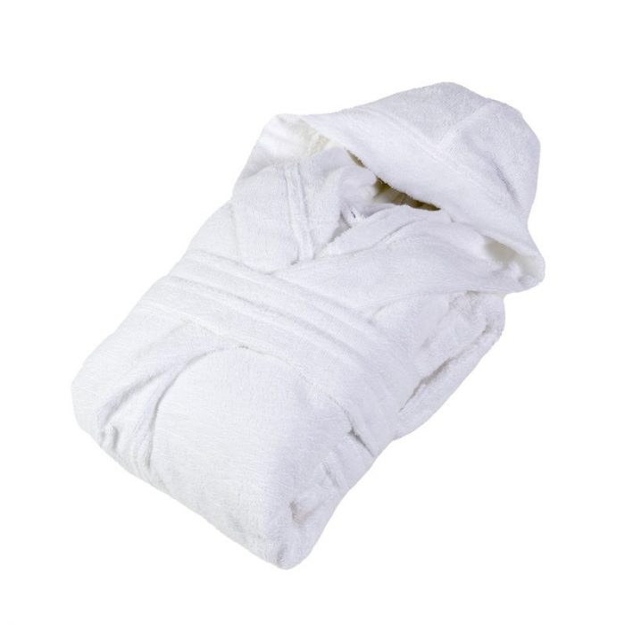 Halat de baie cu gluga, unisex, Best Cotton Hotel- prosop, 100% bumbac, alb, - imagine 5